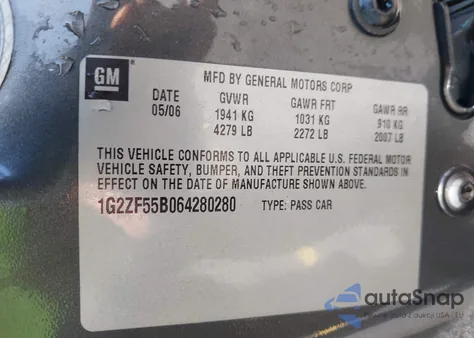 2006 Pontiac G6 from USA, damaged, VIN 1G2ZF55B064280280